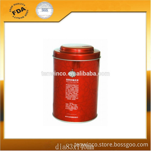 round tea tin can with full color printing